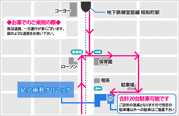 インプラントセンターへのアクセスマップ（詳細地図）